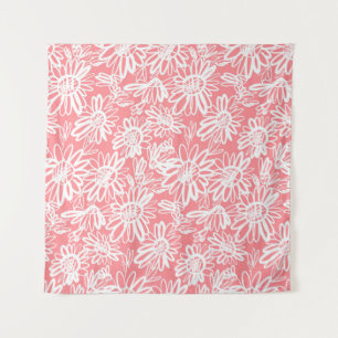 Tenture Esquisse de marguerite Abstraite, motif monochrome