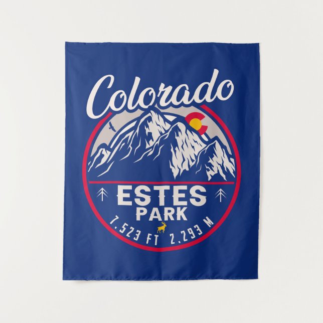 Tenture Estes Park Colorado Mountains Retro Sunset Ski (Devant)