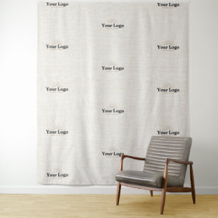 Tenture Étape de l'événement Linen Business Logo et fond d
