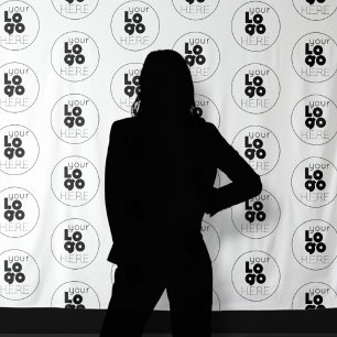 Tenture Étape simple du logo personnalisé et arrière-plan