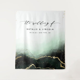 Tenture Ethereal Mist Ombre Emerald Photo Booth fond