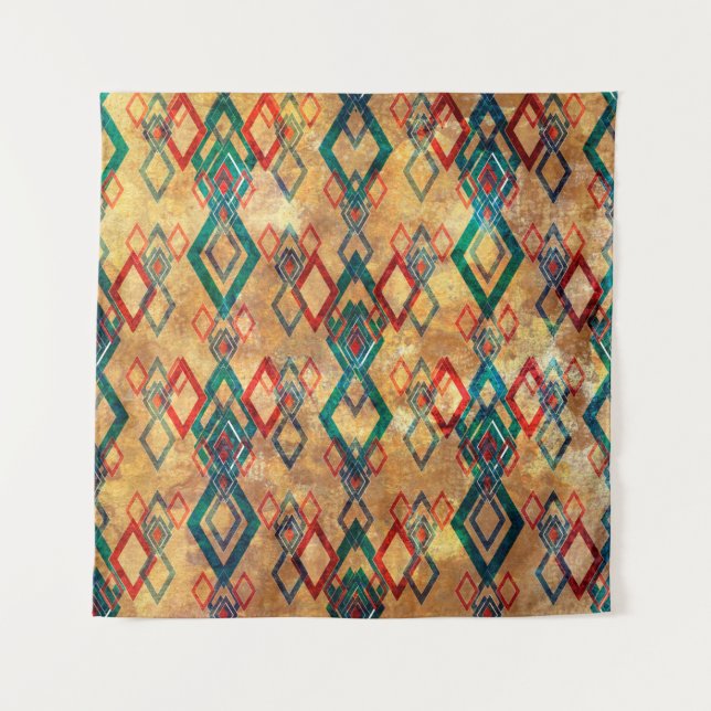 Tenture Ethnic boho grunge old pattern. Tribal art print.  (Devant)