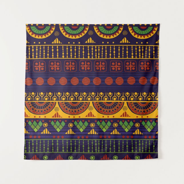 Tenture Ethno Tribal : Conception Motif transparente. (Devant)