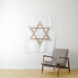 Tenture Étoile de David | Élégant or et blanc moderne<br><div class="desc">Minimaliste classique étoile de David moderne pour Bar/Bat Mitzvah et Hanukkah sur fond uni crée un design élégant et sophistiqué. Pour d'autres couleurs coordonnées ou produits assortis,  visitez JustFharryn @ Zazzle.com ou contactez le designer,  c/o Fharryn@yahoo.com  Tous droits réservés. #zazzlemade #noel decoration</div>