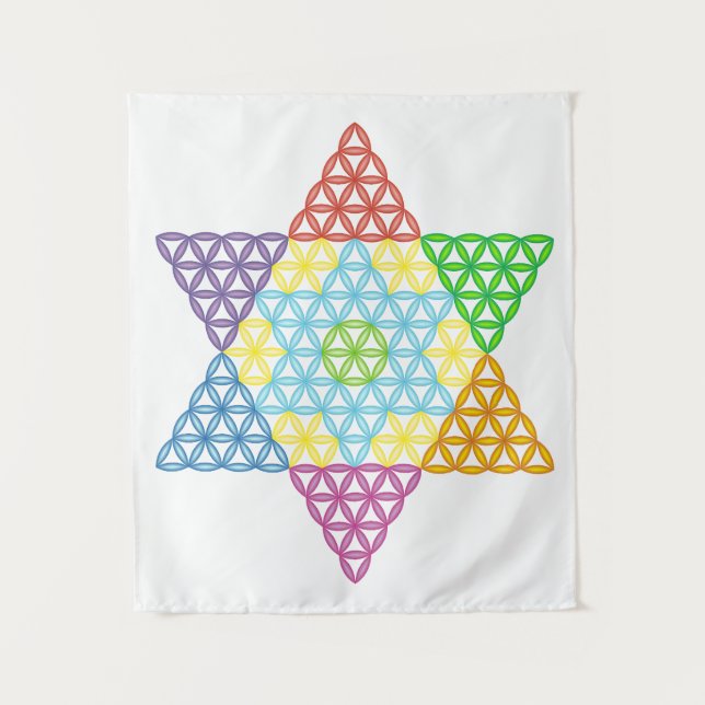 Tenture Étoile Sacrée - Étoile De Vie, 04/3D-CF. (Devant)