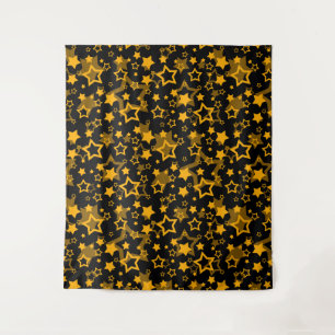 Tenture Étoiles Jaune Doré Pailleté Design