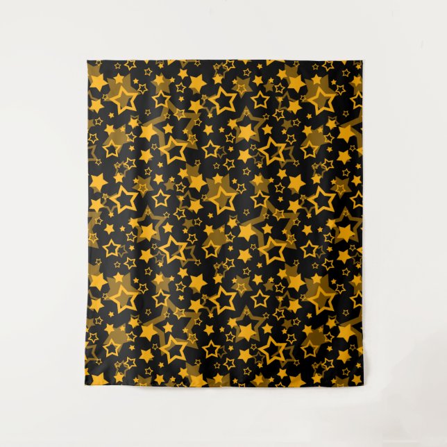 Tenture Étoiles Jaune Doré Pailleté Design  (Devant)