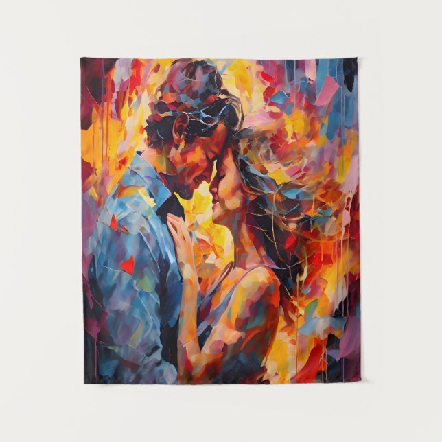 Tenture Étreinte romantique - Expressionnisme abstrait  (Devant)