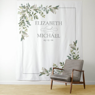 Tenture Eucalyptus Botanique Sage Green Mariage Photo