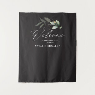 Tenture Eucalyptus noir douche nuptiale bienvenue