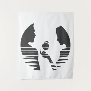 Tenture Eve Met Une Pomme À Adam, Noir Version 1/3