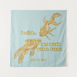 Tenture Évolution du poisson drôle de poisson rouge