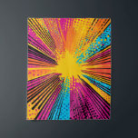 Tenture Explosion d'art pop de style comique (9)<br><div class="desc">Tapisserie audacieuse et dynamique de style comique inspirée de l'art pop classique. Avec des éclats vibrants, des points de demi-ton et une énergie explosive dans des tons bleu vif, jaune, rose violet et noir, cette oeuvre capture l'atmosphère rétro de la bande dessinée avec une touche moderne. Idéal pour des thèmes...</div>