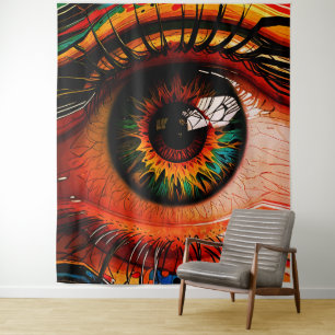 Tenture Explosion de Couleur Œil – Réalisme Abstrait Vibra