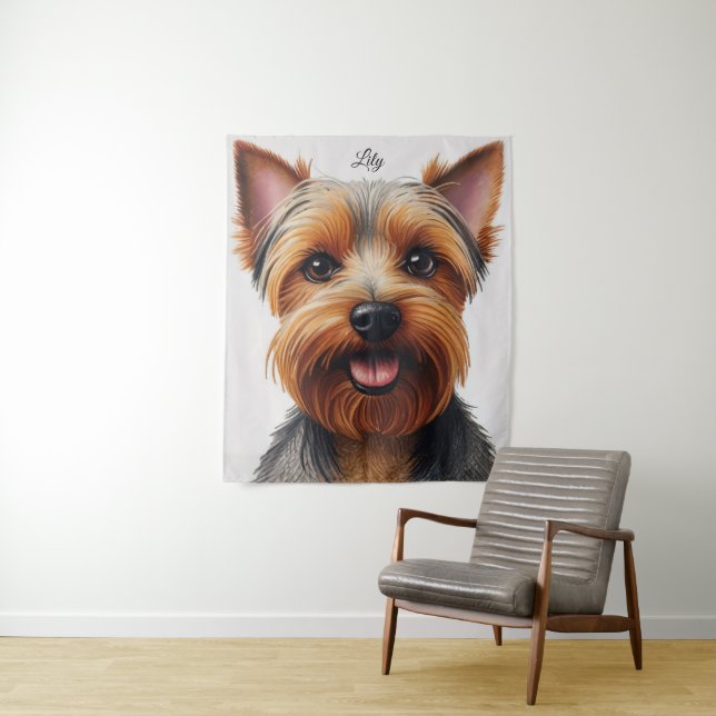 Tenture Expressif gros plan Yorkshire Terrier Portrait de  (En situation)