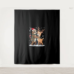 Tenture Fa La La Lama Illuminations Paresseux à Cheval sur