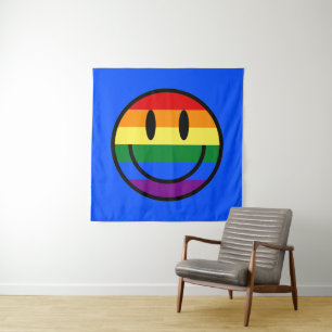 Tenture Face souriante arc-en-ciel