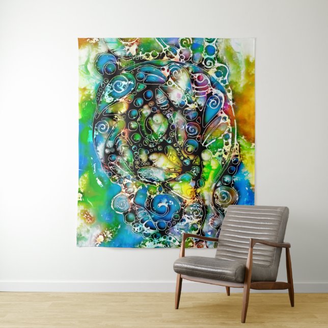 Tenture Façons De Vivre - Art Neurographique 7 (En situation)