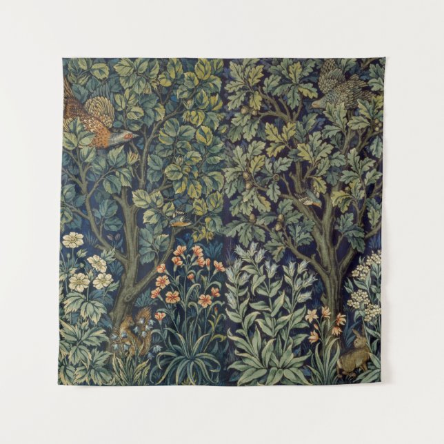 Tenture Faisan d'arbre boisé William Morris (Devant)