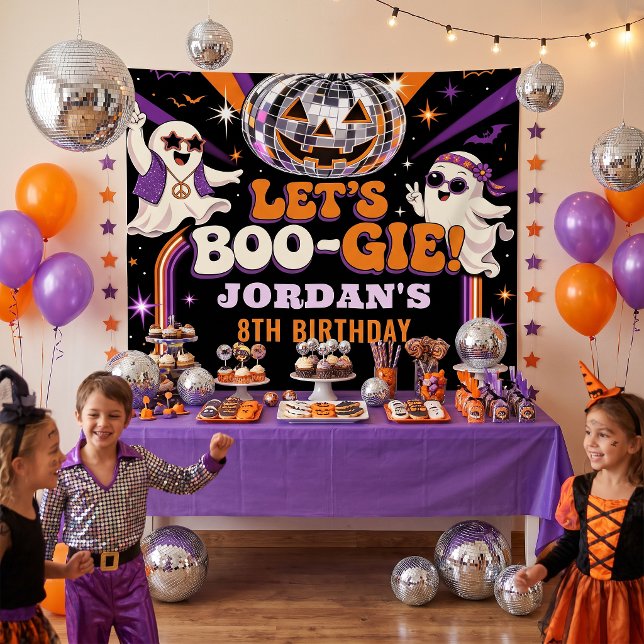 Tenture Faisons le Boo-gie Soirée Halloween Disco Violet (Créateur téléchargé)