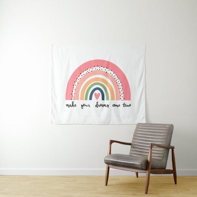Tenture Faites de vos rêves une réalité arc-en-ciel (En situation (horizontale))