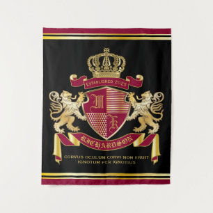 Tenture Faites votre propre blason d'armoiries d'or rouge