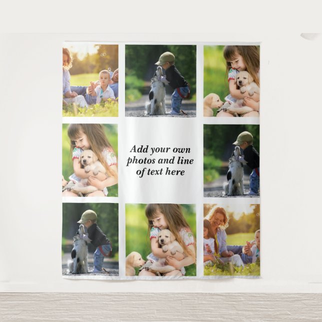 Tenture Faites votre propre collage photo et texte (Devant)