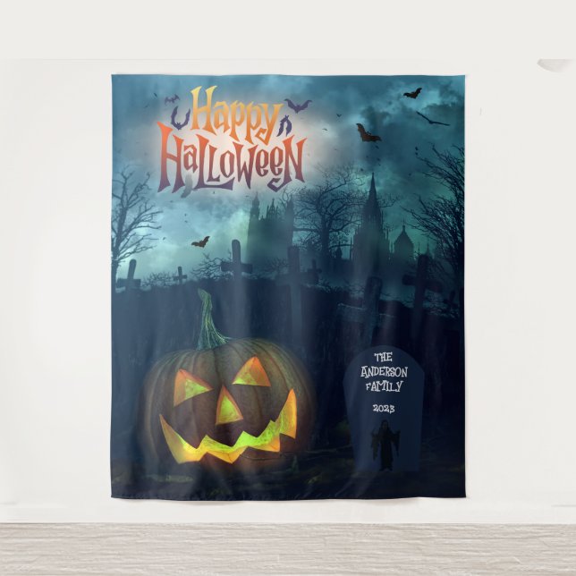 Tenture Famille ou société Halloween Party Backdrop (Devant)