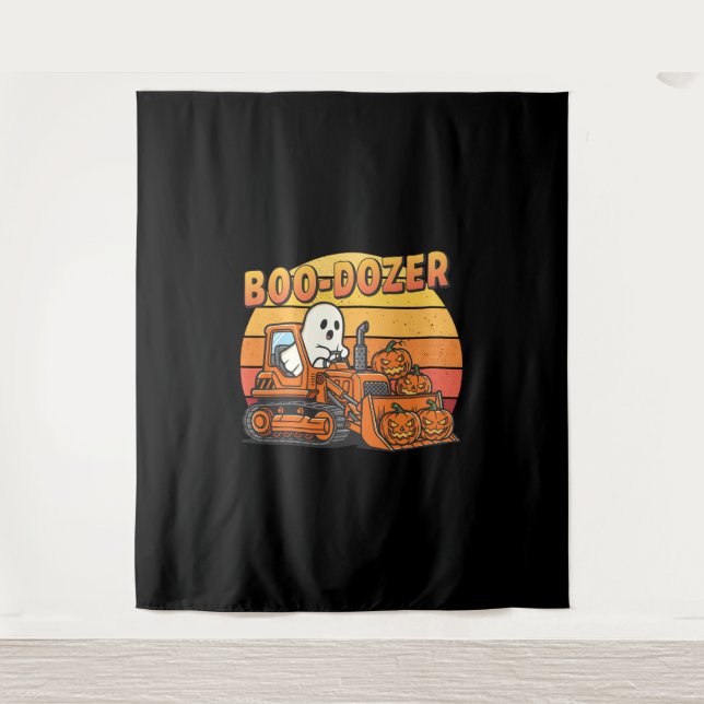 Tenture Fantôme de Boo Dozer drôle d'Halloween (Devant)