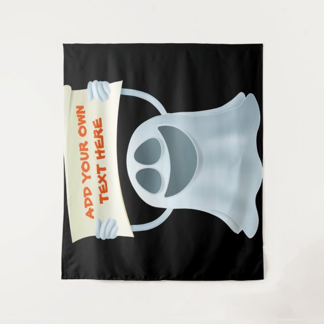 Tenture Fantôme tenant le texte   (Devant)