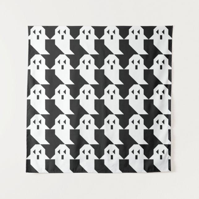 Tenture fantômes d'Halloween : motif géométrique transpare (Devant)