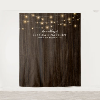 Tenture Farmhouse rustique Lights Mariage arrière-plan