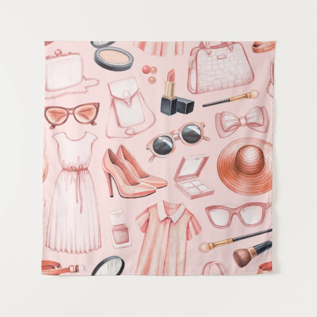 Tenture Fashion illustrations. Seamless pattern (Devant)