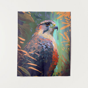 Tenture Faucon Oiseau Animal Portrait Peinture Faune Libre