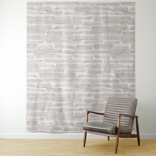 Tenture Faux Old White Brick Wall (En situation)