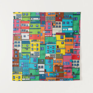 Tenture favela urbaine brésilienne : arrière - plan coloré