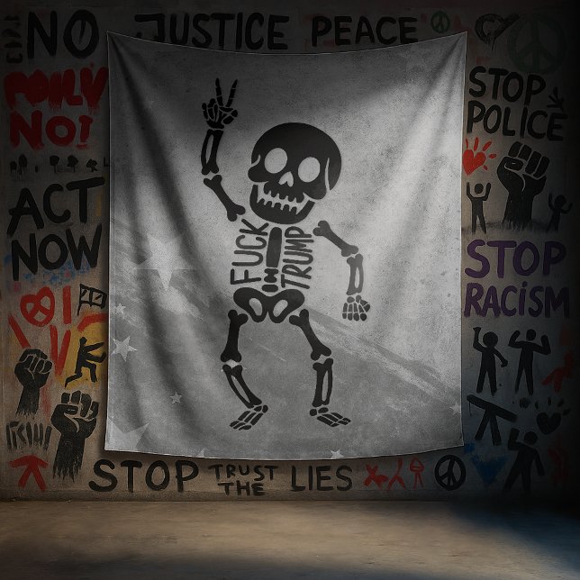 Tenture FDT Trump Funny Anti Trump Skeleton (Créateur téléchargé)