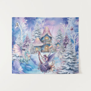 Tenture Fée de Noël magique et fantaisiste