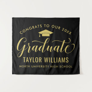 Tenture Félicitations 2023 Graduate Black Gold Graduation