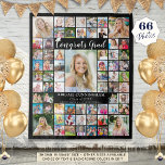 Tenture Félicitations 66e année Collage photo Couleur pers<br><div class="desc">Félicitez votre diplômé et créez un écran de mémoire photo imprimé sur une toile de fond pour leur fête de remise des diplômes en utilisant ce modèle de collage photo facile à télécharger avec 66 photos au fil des ans. Le design comprend tout le texte personnalisable dans votre choix de...</div>