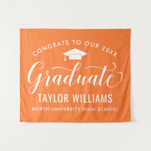 Tenture Félicitations à notre diplômé de 2023 Orange Gradu