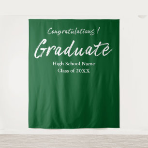 Tenture Félicitations au diplômé avec un script vert moder