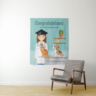 Tenture Félicitations au nouveau diplômé en médecine vétér
