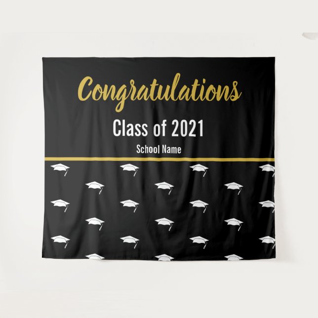Tenture Félicitations Classe de Graduation 2021 (Devant (Horizontal))