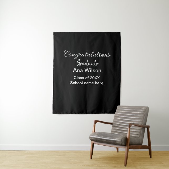 Tenture félicitations diplômé ajouter nom classe année éco (En situation)