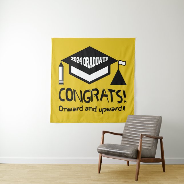 Tenture Félicitations, diplômé de 2024 ! (En situation)