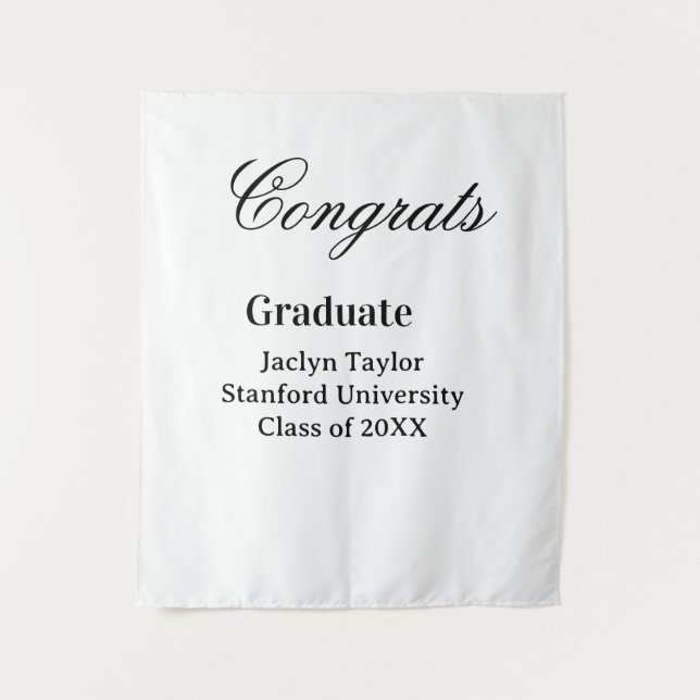 Tenture Félicitations diplômé nom université nom promotion (Devant)