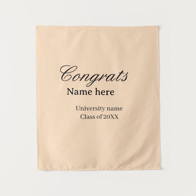 Tenture Félicitations diplômé nom université promotion 20X (Devant)
