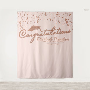 Tenture Félicitations Fond Rose Gold Pink pour la Remise d