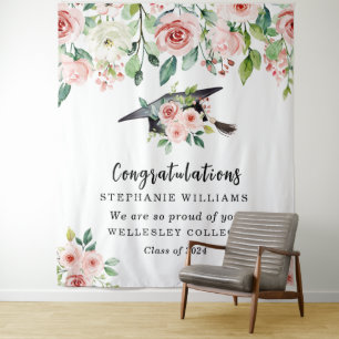 Tenture Félicitations pour la remise des diplômes, fleurs